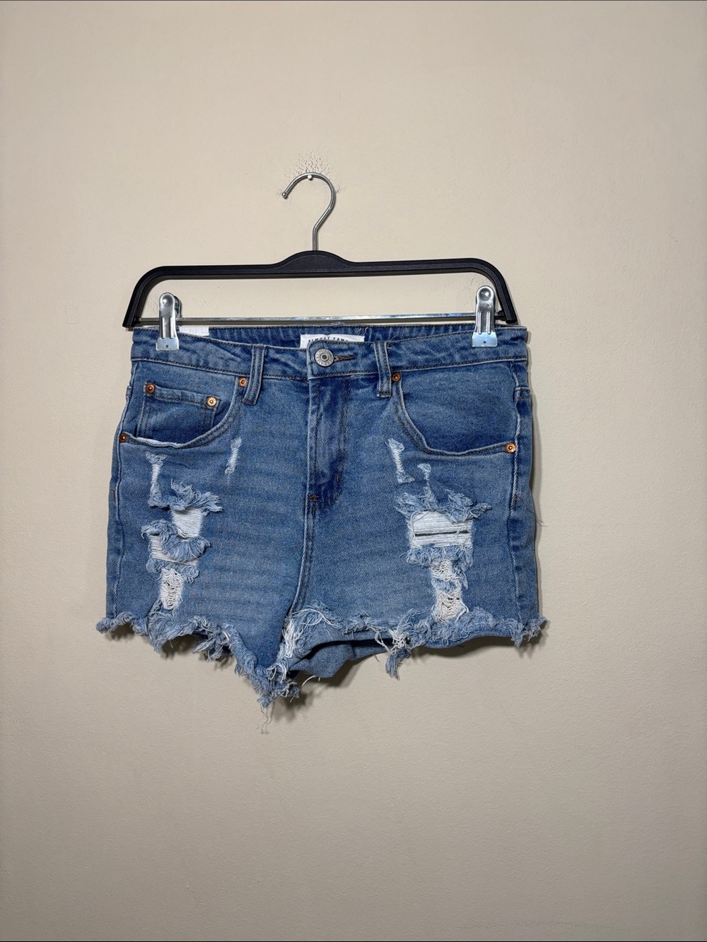 Almost Famous Light Blue Distressed Denim Shorts